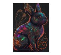 Rompecabezas Para Adultos1000pcs(52x38cm) Colorful Rabbit Art Print-7 Rompecabezas Para Adolescentes Juguetes De Bricolaje Una Obra De Arte Como Regalo Para Toda La Familia 1000pcs(52x38cm)