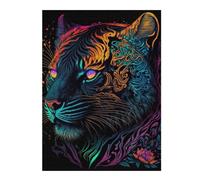 Rompecabezas Para Adultos1000pcs(52x38cm) Colorful Tiger Art Print-18 Rompecabezas Para Adolescentes Juguetes De Bricolaje Una Obra De Arte Como Regalo Para Toda La Familia 1000pcs(52x38cm)