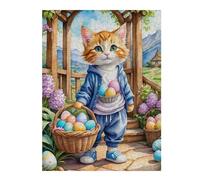 Rompecabezas Para Adultos1000pcs(52x38cm) Easter Egg Basket Cat Rompecabezas Para Adultos Juguetes Antiestrés Una Obra De Arte Para Cumpleaños, Navidad 1000pcs(52x38cm)
