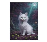 Rompecabezas Para Adultos1000pcs(52x38cm) Enchanted Forest Moonlit Cat Rompecabezas Para Adultos Juguetes Antiestrés Una Obra De Arte Actividades Divertidas En Casa 1000pcs(52x38cm)