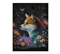 Rompecabezas Para Adultos1000pcs(52x38cm) Galactic Fox with Flowers Rompecabezas Para Adultos Juguetes Antiestrés Una Obra De Arte Actividades Divertidas En Casa 1000pcs(52x38cm)