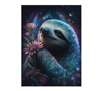 Rompecabezas Para Adultos1000pcs(52x38cm) Glowing Sloth with Flowers Rompecabezas Para Adolescentes Juguetes De Bricolaje Una Obra De Arte Como Regalo Para Toda La Familia 1000pcs(52x38cm)