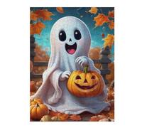 Rompecabezas Para Adultos1000pcs(52x38cm) Halloween Ghost with Pumpkin Rompecabezas Para Adultos Juguetes Antiestrés Una Obra De Arte Para Cumpleaños, Navidad 1000pcs(52x38cm)