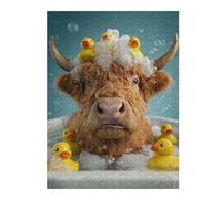 Rompecabezas Para Adultos1000pcs(52x38cm) Highland Cow Bath Time with Ducks Rompecabezas Para Adultos Juguetes Antiestrés Carrera De Velocidad De Manos Ayuda A Ejercitar El Cerebro 1000pcs(52x38cm)