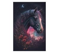 Rompecabezas Para Adultos1000pcs(75x50cm) Galactic Horse with Roses Rompecabezas Para Adolescentes Juguetes De Bricolaje Una Obra De Arte Como Regalo Para Toda La Familia 1000pcs(75x50cm)