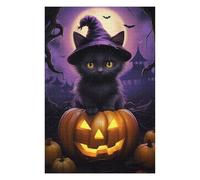 Rompecabezas Para Adultos1000pcs(75x50cm) Halloween Black Cat with Jack-o'-Lantern-3 Rompecabezas Para Adultos Juguetes Antiestrés Una Obra De Arte Actividades Divertidas En Casa 1000pcs(75x50cm)