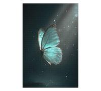 Rompecabezas Para Adultos1000pcs(75x50cm) Turquoise Butterfly in Dark Ambiance Rompecabezas Para Adultos Juguetes Antiestrés Carrera De Velocidad De Manos Ayuda A Ejercitar El Cerebro 1000pcs(75x50cm)