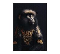 Rompecabezas1000pcs(38x26cm) Black And Gold Monkey Rompecabezas Para Adultos Juegos Relajantes Vacaciones En Casa Matar El Tiempo Regalos Únicos Para Cumpleaños Y Navidad 1000pcs(38x26cm)