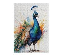 Rompecabezas1000pcs(38x26cm) Colorful Peacock Art Print Rompecabezas Para Adultos Juegos Relajantes Vacaciones En Casa Matar El Tiempo Regalos Únicos Para Cumpleaños Y Navidad 1000pcs(38x26cm)