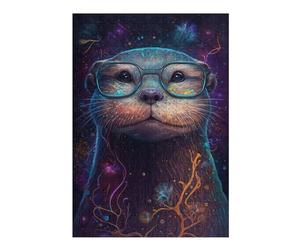 Rompecabezas1000pcs(38x26cm) Galactic Otter Glasses Rompecabezas Para Adultos Juegos Relajantes Vacaciones En Casa Matar El Tiempo Regalos Únicos Para Cumpleaños Y Navidad 1000pcs(38x26cm)