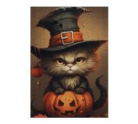 Rompecabezas1000pcs(38x26cm) Halloween Cat with Jack-o'-lantern Rompecabezas Para Adultos Juegos Relajantes Vacaciones En Casa Matar El Tiempo Regalos Únicos Para Cumpleaños Y Navidad 1000pcs(38x26cm)