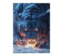Rompecabezas1000pcs(52x38cm) Blue Tiger Snow Fantasy Artwork Rompecabezas Para Adultos Juegos Relajantes Vacaciones En Casa Matar El Tiempo Regalos Únicos Para Cumpleaños Y Navidad 1000pcs(52x38cm)