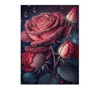 Rompecabezas1000pcs(52x38cm) Glowing Red Rose Wall Art Rompecabezas Para Adultos Juegos Relajantes Vacaciones En Casa Matar El Tiempo Regalos Únicos Para Cumpleaños Y Navidad 1000pcs(52x38cm)