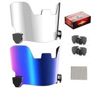 ROMRLD Neon Blue Clear Football Visor Kit with UV400 Dual Lens Shatterproof Polycarbonate Professional Team Identity Pack for Day and Night Game (NFHS Approved)