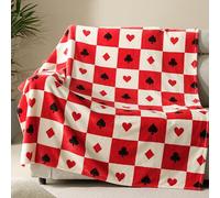 ROMROL Red Plaid Throw Blanket, Heart Gift for Couch Sofa or Bed, Mothers Day Sherpa, Gift for Mom, Wife, Self, Valentine's Day (50" x 60")