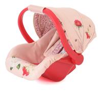 Roma RHS Flora Dolls Car Seat, Berry Red and Cream, Recycled Fabrics, Royal Horticultural Society Collection