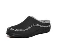 RomukA Classic Slippers for Man, Retro Men's Slippers, Warm Faux Fur Mens Slippers, Plush Lined Cozy House Bedroom Shoes for Men (Color : Blue, Size : 9.5 UK)