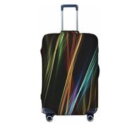 RoMuka Colourful Animal Alphabet Elastic Luggage Compartment Protective Cover Luggage Cover Protector Suitable For Luggage Of 18-32 Inches, Colorful Lines Art, S