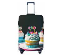 RoMuka Cute Animals With Snowman Elastic Luggage Compartment Protective Cover Luggage Cover Protector Suitable For Luggage Of 18-32 Inches, Happy Birthday Cakes, L