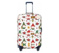 RoMuka Decor White Black Elastic Luggage Compartment Protective Cover Luggage Cover Protector Suitable For Luggage Of 18-32 Inches, Cute Gnome, M