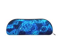 RoMuka Dna Chain Photo Leather Half Round Storage Bag Stationery Bag Makeup Bag Wallet Storage Bag