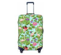 RoMuka Flamingo. Elastic Luggage Compartment Protective Cover Luggage Cover Protector Suitable For Luggage Of 18-32 Inches, Flamingo Love Flowers, XL
