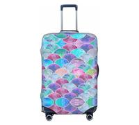 RoMuka Flamingo. Elastic luggage compartment protective cover luggage protector suitable for luggage of 45-81cm, Fish Scales Ocean, Medium