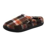 RomukA Fluffy Open BackSlippers for Man, Creative Soft Men's Slippers, Preppy Fur Lined Mens Slippers, Memory Foam House Shoes (Color : Brown, Size : 10.5 UK)