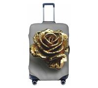 RoMuka Gray Teal Flower Butterfly Elastic Luggage Compartment Protective Cover Luggage Cover Protector Suitable For Luggage Of 18-32 Inches, Gold Rose, XL