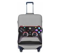 RoMuka Gray Teal Flower Butterfly Elastic Luggage Compartment Protective Cover Luggage Cover Protector Suitable For Luggage Of 18-32 Inches, Game Controller, M