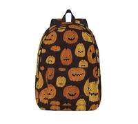 RoMuka Happy Valentine'S Day Canvas Casual Lightweight Backpack Backpack Laptop Portable Backpack Hiking Bag Large Backpack, Halloween Pumpkin 1, S