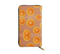 RoMuka Lemons And Oranges Leather Long Handheld Wallet Card Bag For Credit Card Cash Coin Storage, Black, One Size