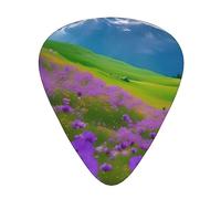RoMuka Nature Purple Flowers Meadow Mountain Scenic Guitar Paddle 12 Pack Guitar Picker Suitable For Bass Guitar Electric Guitar Soundtrack Guitar Yukrili
