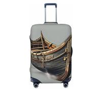 RoMuka Paris Eiffel Tower Picture Elastic Luggage Compartment Protective Cover Luggage Protector Suitable for Luggage of 45-81cm, Old Viking Boats, X-Large