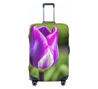 RoMuka Rainbow Flower Pattern Elastic Luggage Compartment Cover Fits 18"-32" Luggage Compartment, Purple Tulip, XL