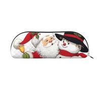 RoMuka Santa Claus. Leather Half Round Storage Bag Stationery Bag Makeup Bag Wallet Storage Bag, Silver, One Size, Storage Bag, Silver, One Size, Storage Bag