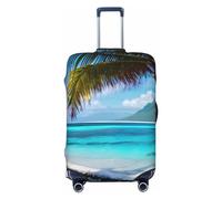 RoMuka Travel Mountain Scenery Elastic Luggage Compartment Protective Cover Luggage Cover Protector Suitable For Luggage Of 18-32 Inches, Tahiti Beach, M