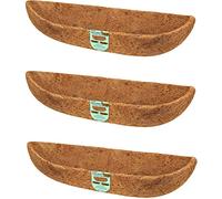 ROMXECZ 3 Pack 30in Coco Liner, Trough Coco Fiber Replacement Liner, Natural Coconut Coir Planter Wall Hanging Basket Pad for Window Box Decks, Gardens, Vegetable Flower Pots(30")