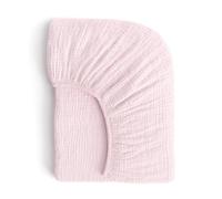 ROMY RO Muslin Crib Sheets, 100% Organic Cotton, Breathable and Ultra-Soft, Standard Crib Sheet Mattress (28"x 52") for Girls and Boys, Neutral Fitted Baby Crib Sheet (Light Pink)
