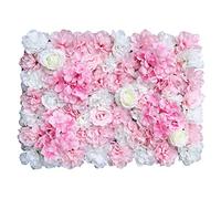 ROMYIX 12pcs Artificial Flowers Wall Flower Panels Romantic Floral Backdrop Wedding Party Photo Background,60 x 40cm/23.62 x 15.75 inches