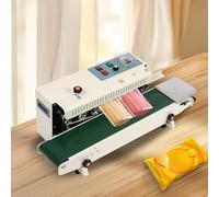 ROMYIX Automatic Continuous Sealing Machine FR-900 Food Sealer Horizontal Auto Impulse Sealer Machine Plastic Sealer Food Grade Packing 220V 500W,6-12mm Sealing Width,Adjustable Temperature/Speed