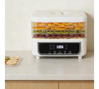 ROMYIX Dehydrator Food Dryer 160W 5-Tray Food Dehydrato Machine with 360° Hot Air Circulation, Adjustable Temp 35-70°C & 72H Timer, LED Digital Display, BPA-Free, Includes 5 Sealed Bags