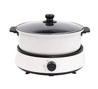 ROMYIX Electric Hot Pot Cooker, 4L Electric Non-Stick Hot Pot with Multi-Power Control,Shabu Shabu Hot Pot, Separate Design Multifunctional Electric BBQ Grill Pot, for 2-5 People, 1350W (White)