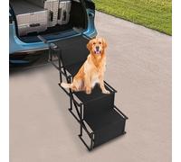 ROMYIX Foldable Dog Ramp, Portable Dog Steps for Cars, Non-Slip Safety Dog Ramps Lightweight Pet Dog Stairs Supports up to 80KG