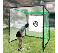 ROMYIX Golf Practice Net for Garden,8.2x8.2ft Large Golf Hitting Net with Target, Durable GolfCage for Indoor & Outdoor Use - GolfSimulator for Home, Driving Range, Backyard (8.2 * 8.2 * 8.2 FT)