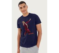 Ron Burgundy Thumbs Up Action Jump T-Shirt Anchorman Navy XXL
