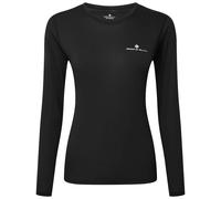 Ronhill Women's Core L/S Tee T Shirt, Black/Bright White, 12 UK