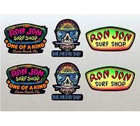 Ron Jon Surf Board Stickers Set X6 (Laminated) Water Resistant (Day of the Dead 2) includes Rasta