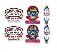 Ron Jon Surf Board Stickers Set X6 (Laminated) Water Resistant (Day of the Dead).
