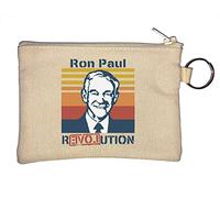 Ron Paul Revolution Libertarian Key Chain Coin Purse Beige